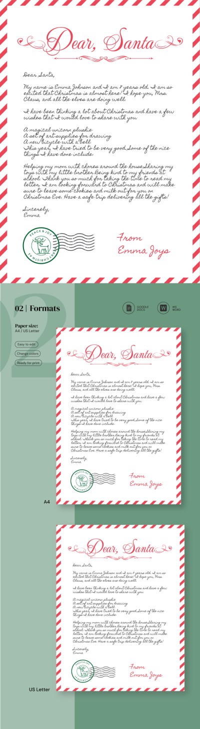 Dear Santa Letter Template