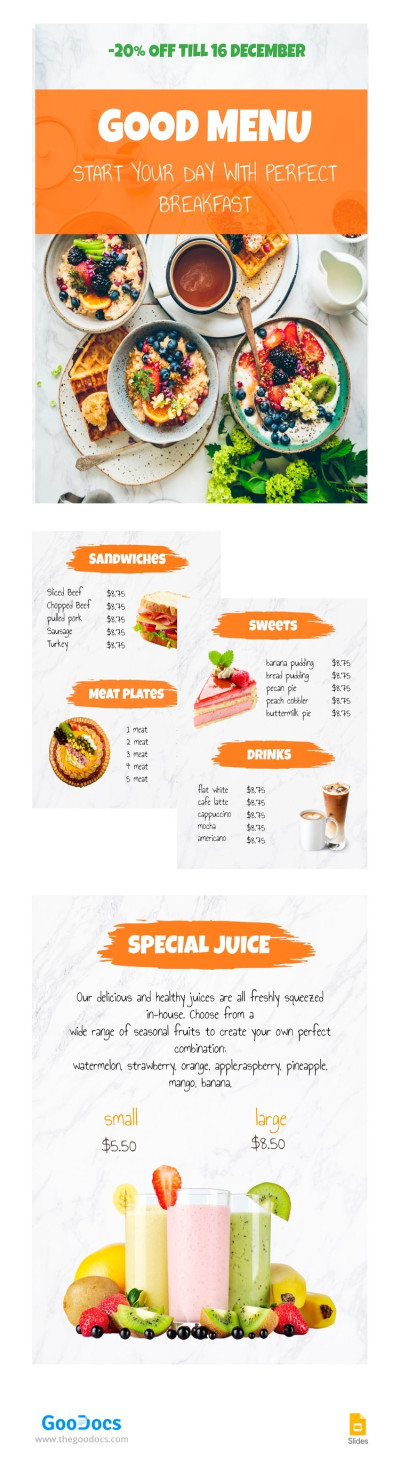 Good Breakfast Menu Template