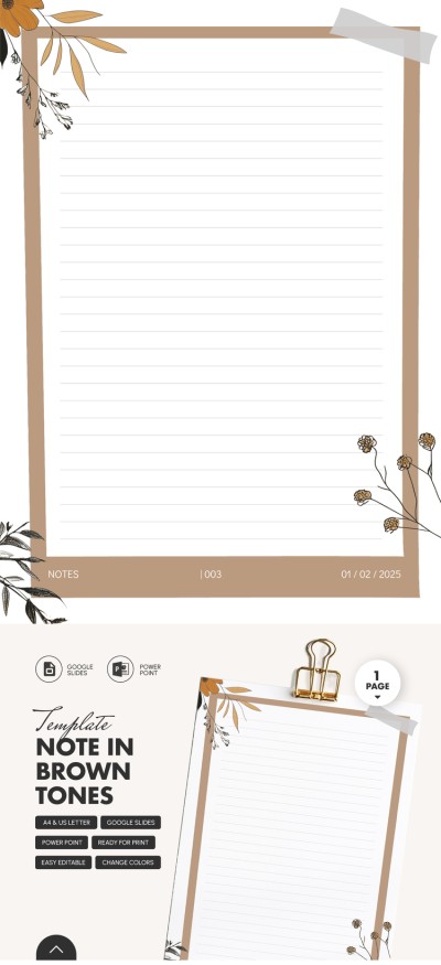 Note in Brown Tones Template